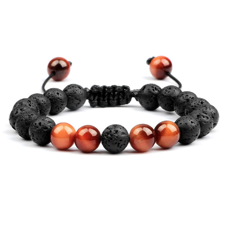 Brazalete trenzado de tigre de color volcánico de lava de lava al por mayor